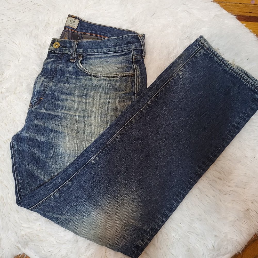 J. Crew Flannel Lined Straight Leg Jeans 34x32